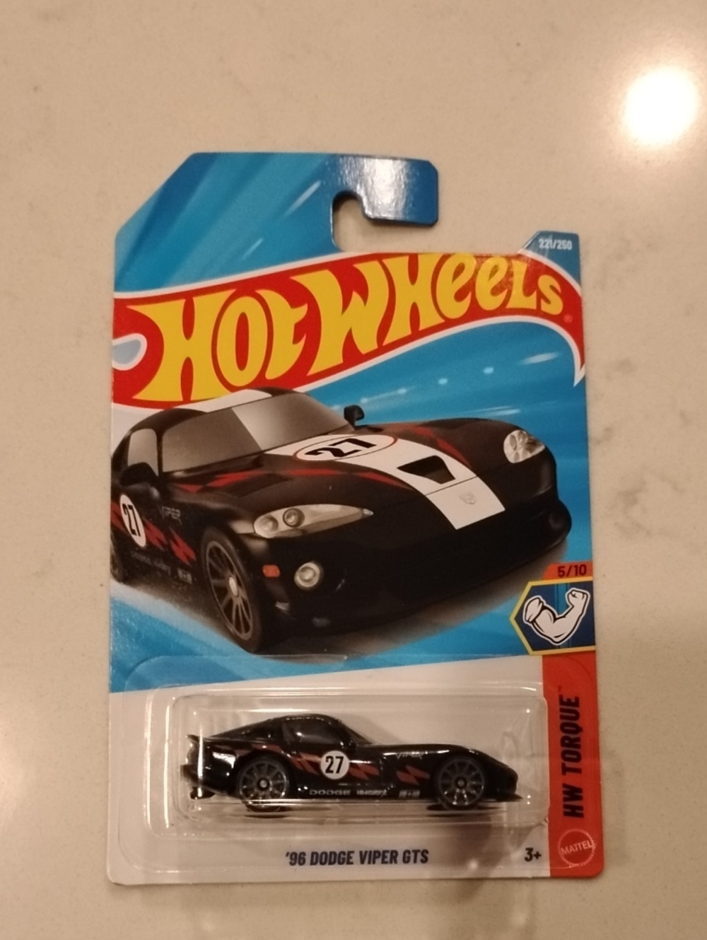 Mattel Hot Wheels Black and White '96 Dodge Viper GTS